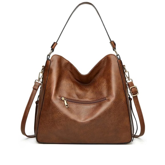 Vegan leather Hobo Tote Shoulder bag Wristlet set - Picture 6 of 8